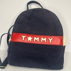 Tommy Hilfiger Mini Canvas Backpack Red/White/Blue Adjustable Straps Y2K Unisex